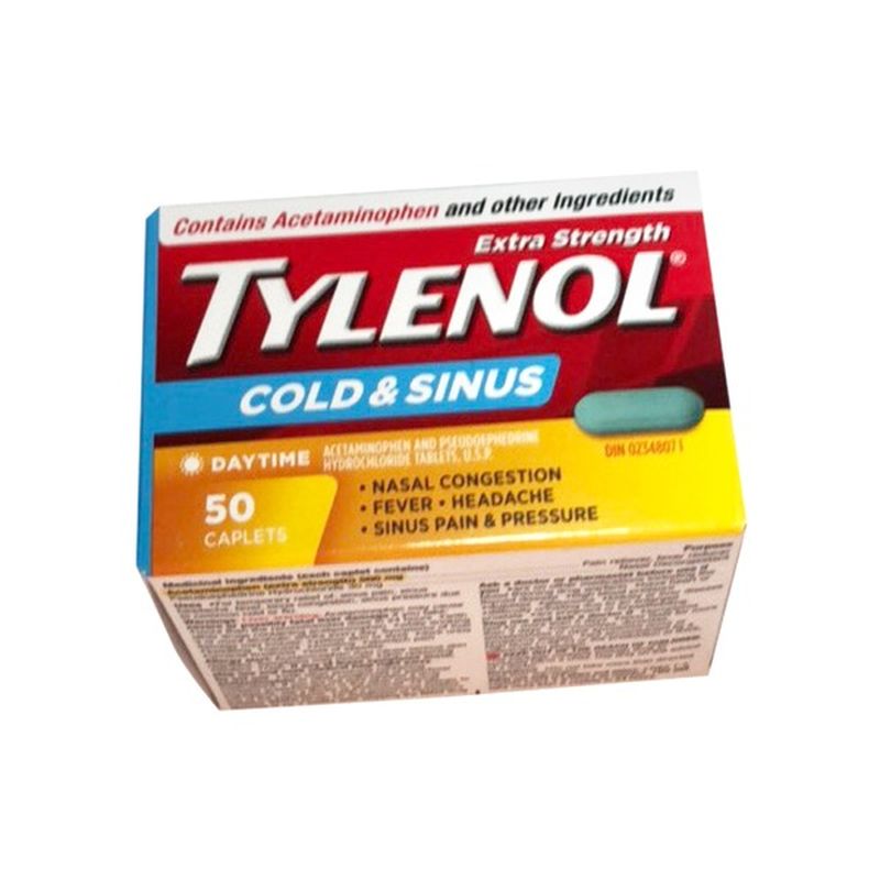 Tylenol Extra Strength Cold & Sinus Caplets (50 ct) Instacart