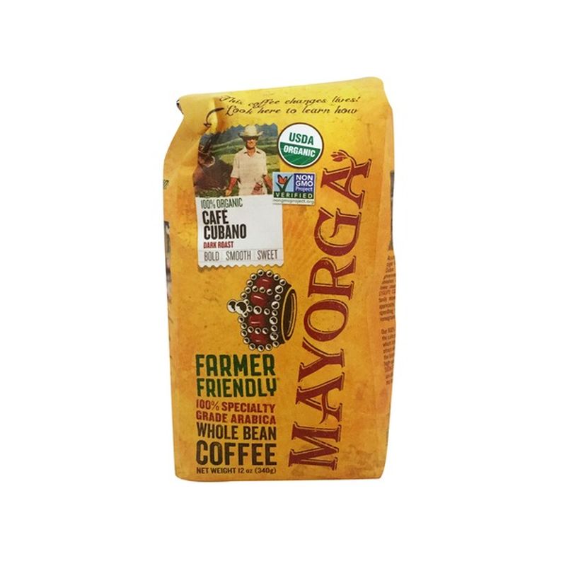 Mayorga Organic Cafe Cubano Dark Roast Whole Bean Coffee 12 Oz Instacart 