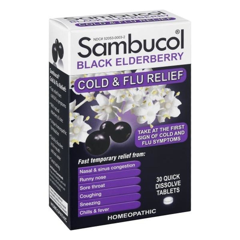 Sambucol Cold & Flu Relief, Black Elderberry, Quick Dissolve Tablets