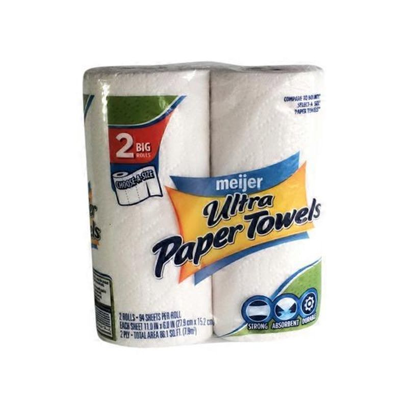 Meijer Big Roll Ultra Paper Towels (2 ct) Instacart