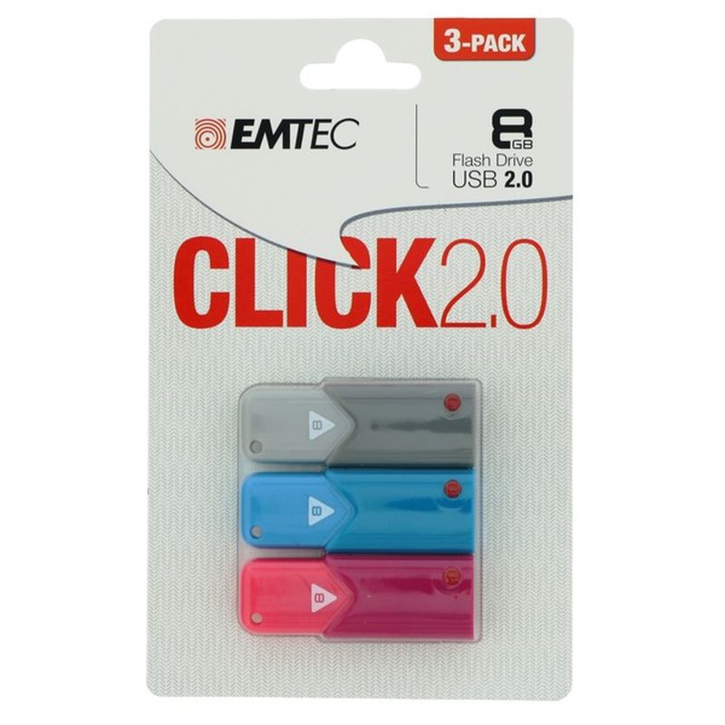 Emtec B100 Click 8 Gb USB 2.0 Flash Drives