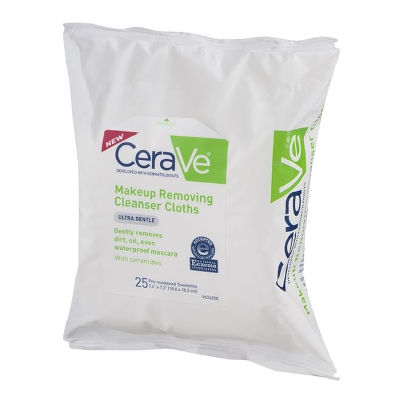 CeraVe Makeup Removing Cleanser Cloths Ultra Gentle (25 ct) Instacart