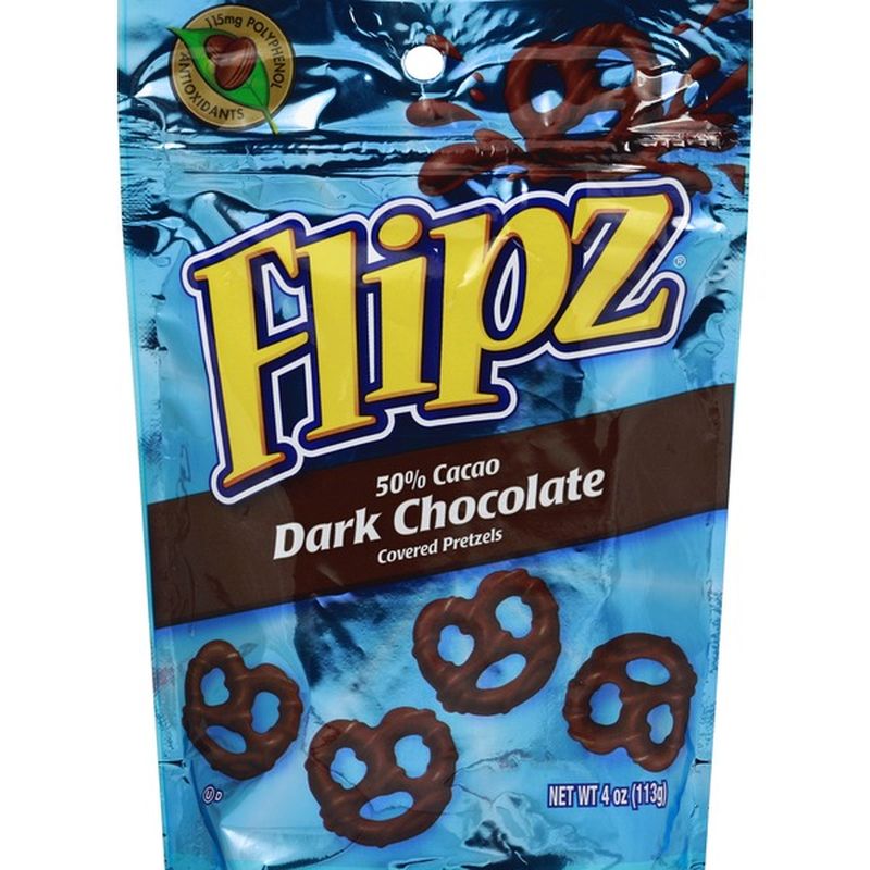 Flips Covered Pretzels, Dark Chocolate, 50% Cacao (4 oz) - Instacart