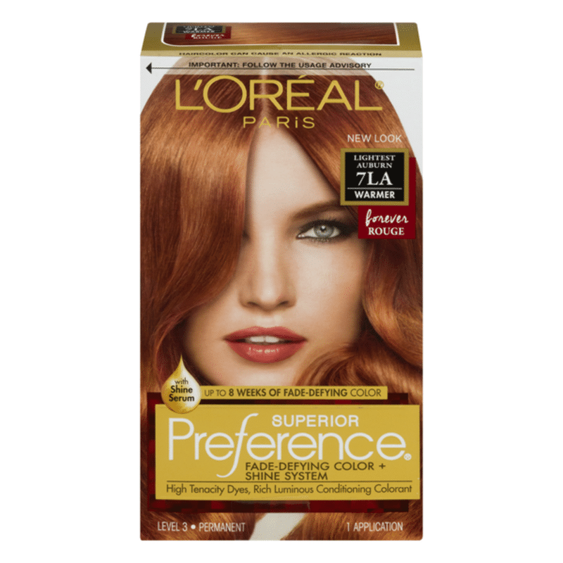 L'Oreal Superior Preference Permanent Hair Color 7LA Lightest Auburn ...