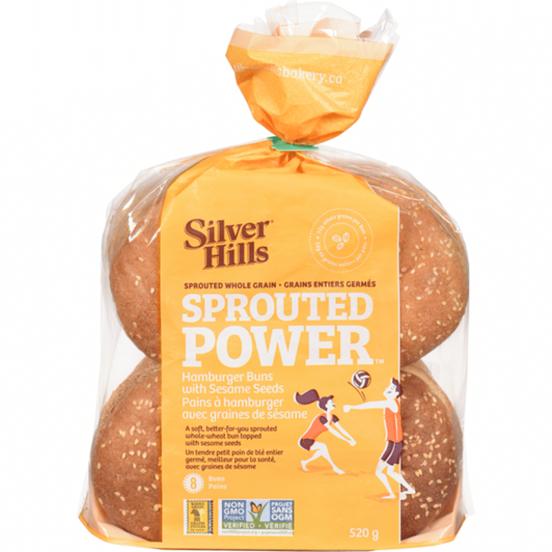 Silver Hills Sprouted Power Hamburger Buns With Sesame Seeds (18 oz) from Loblaws Instacart