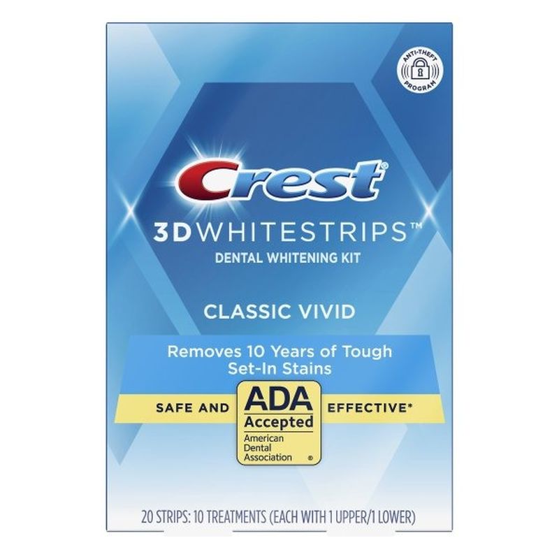 Crest 3Dwhitestrips Classic Vivid At-Home Teeth Whitening Kit