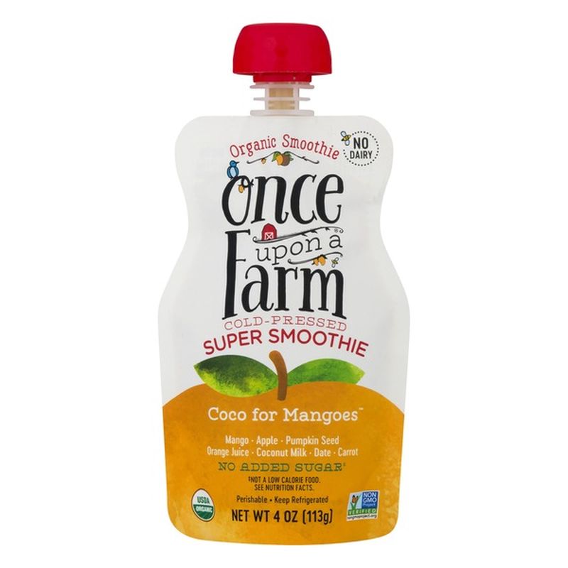 Once Upon a Farm Smoothie, Dairy-Free, Organic, Coco for Mangoes (4 oz ...