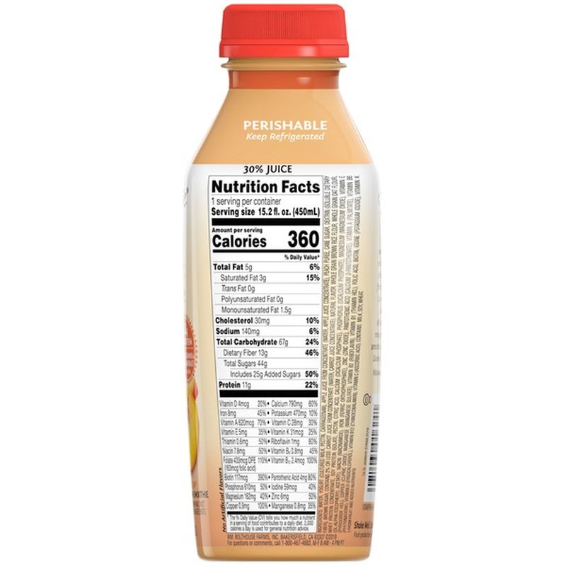 Bolthouse Farms Peach Parfait Breakfast Smoothie (15.2 oz) Instacart