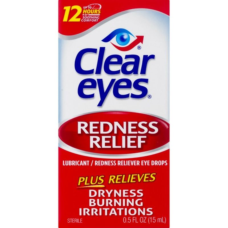 Clear Eyes Eye Drops, Redness Relief, Lubricant, Sterile, Box (0.5 fl