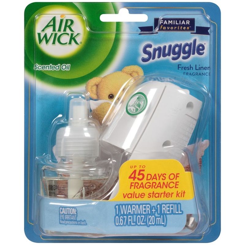 Air Wick Snuggle Warmer + Refill Scented Oil Fresh Linen (0.67 fl oz