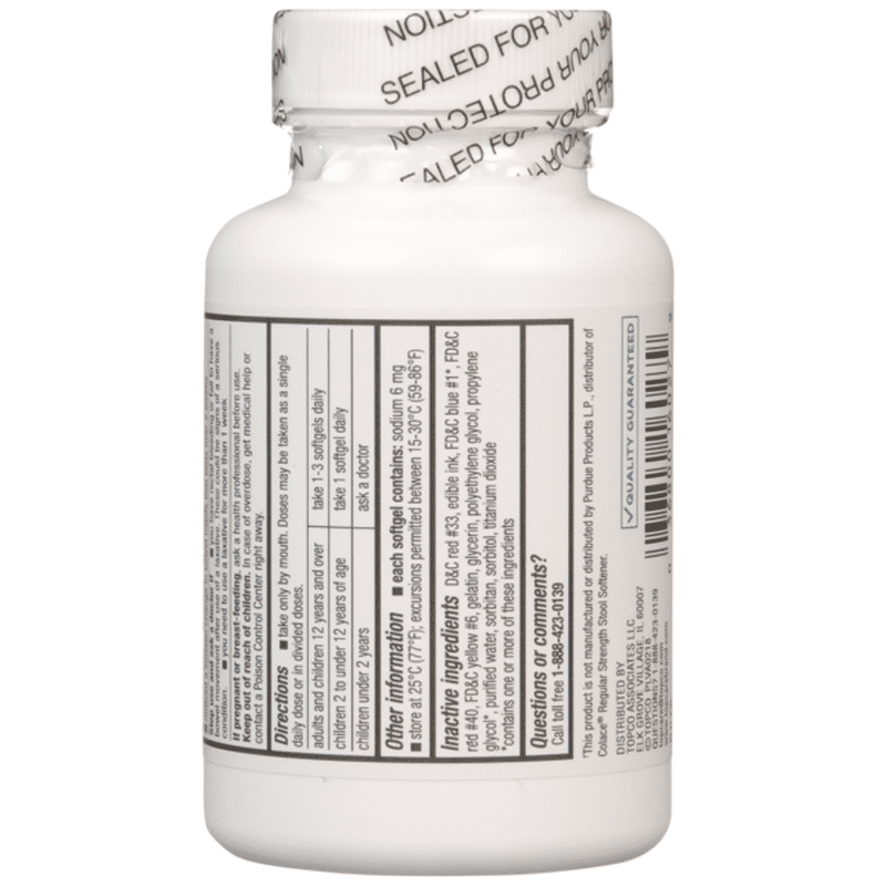 Top Care Stool Softener Docusate Sodium 100 Mg Laxative Softgels (250