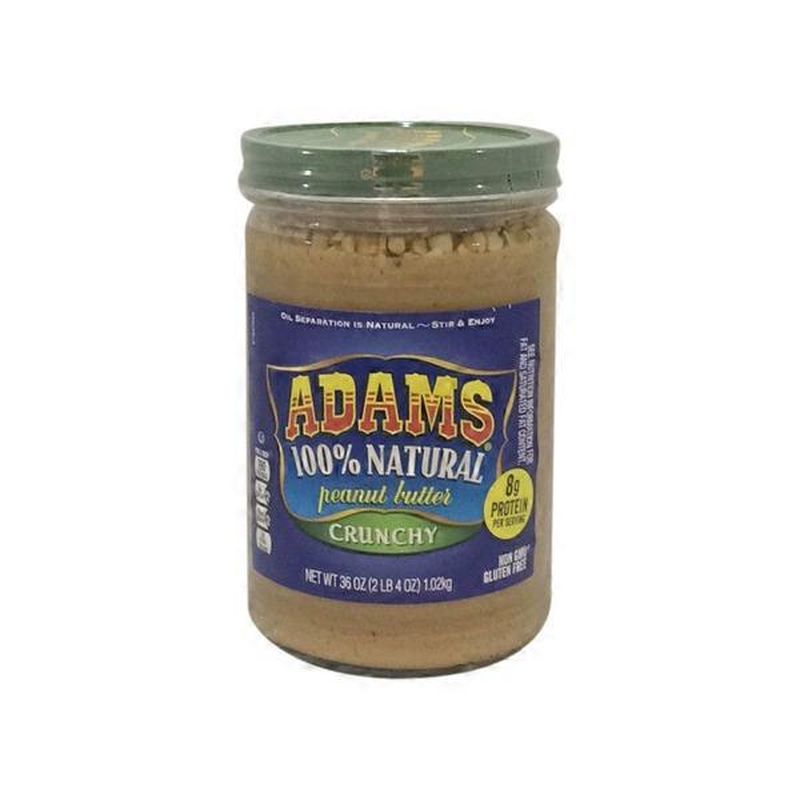 Adams Peanut Butter, Crunchy, 100 Natural (36 oz) Instacart