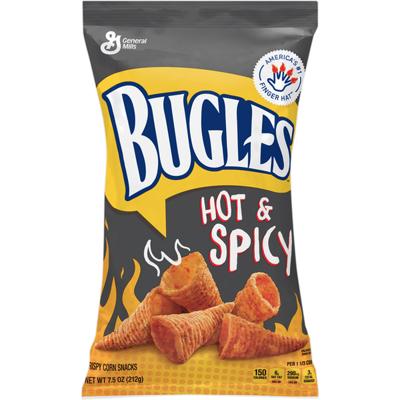 Bugles Corn Snacks, Crispy, Hot & Spicy (7.5 oz) Instacart