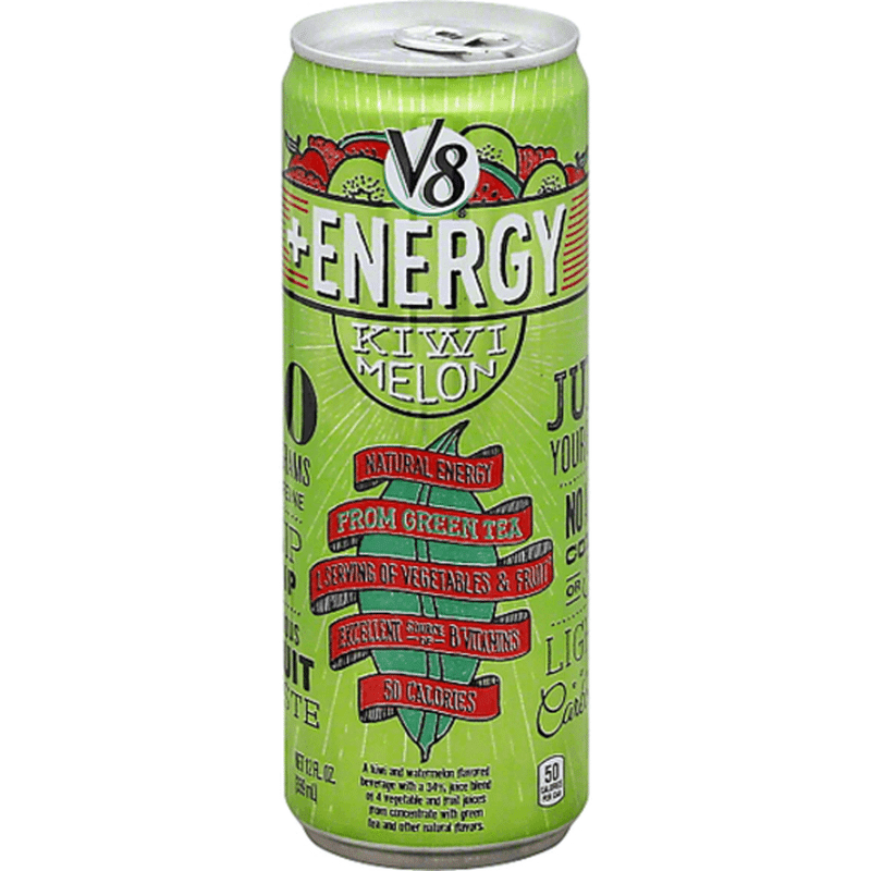 V8® Sparkling Healthy Energy Drink, Natural Energy from Tea, Kiwi Melon