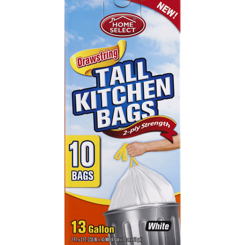 Home Select Tall Kitchen Bags 2 Ply Strength Drawstring White 13   Large 6fc5f8f9 Be33 45b6 9168 9e40d8e073f7 