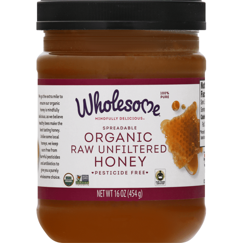 Wholesome Honey, Organic, Raw Unfiltered, Spreadable (16 oz) - Instacart