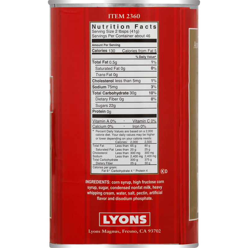 Lyons Dessert Topping, Caramel (66 oz) Instacart