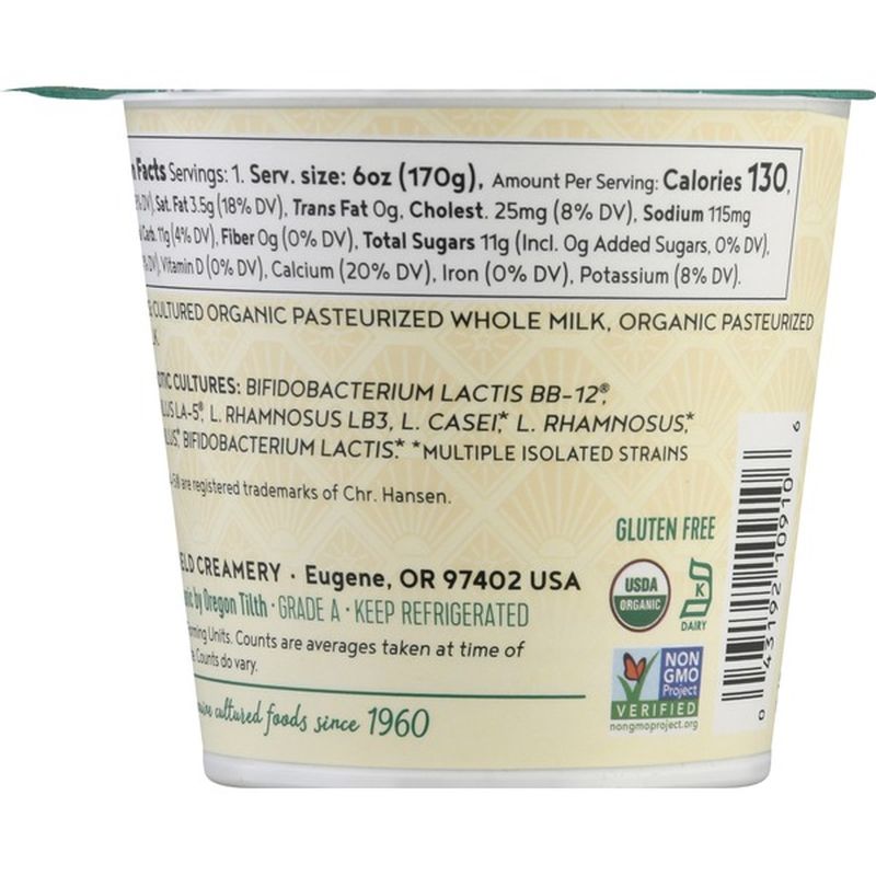 Nancy's Yogurt, Organic, Plain, Whole Milk, 100 GrassFed (6 oz) from Albertsons Instacart