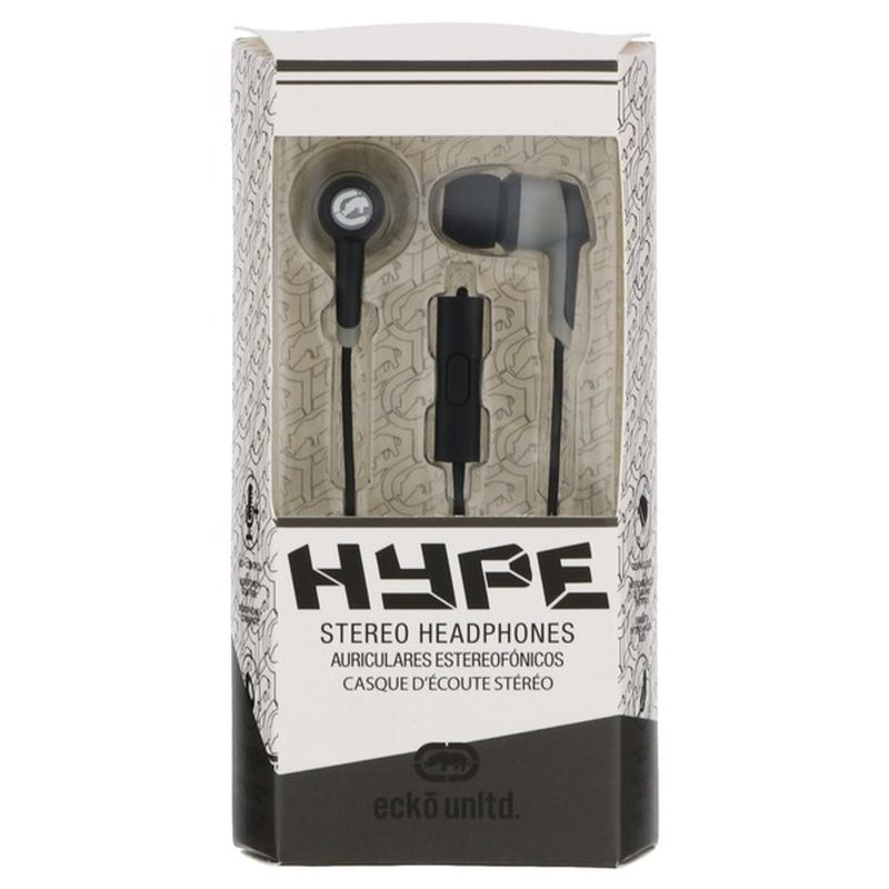 Ecko Black Hype Stereo Headphones
