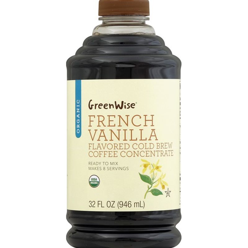 GreenWise Coffee Concentrate, Cold Brew, Organic, French Vanilla Flavored (32 fl oz) from Publix