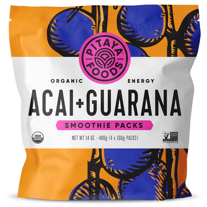 Pitaya Foods Organic Acai Energy Smoothie Packs (14 oz) Instacart