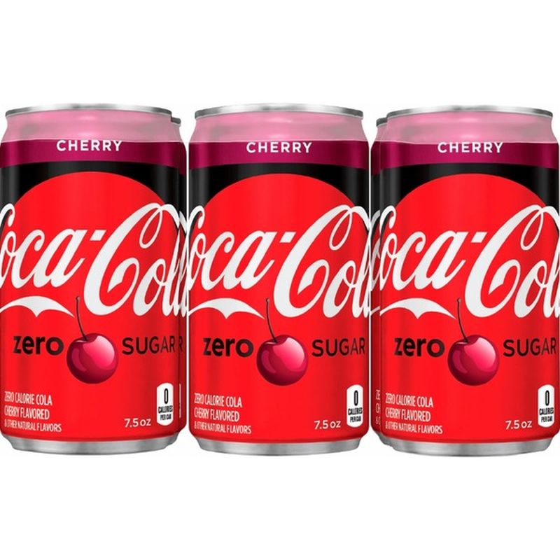 Coke Zero Cherry Sugar Mini Cans, Cherry Flavored Diet Soda Soft Drink ...