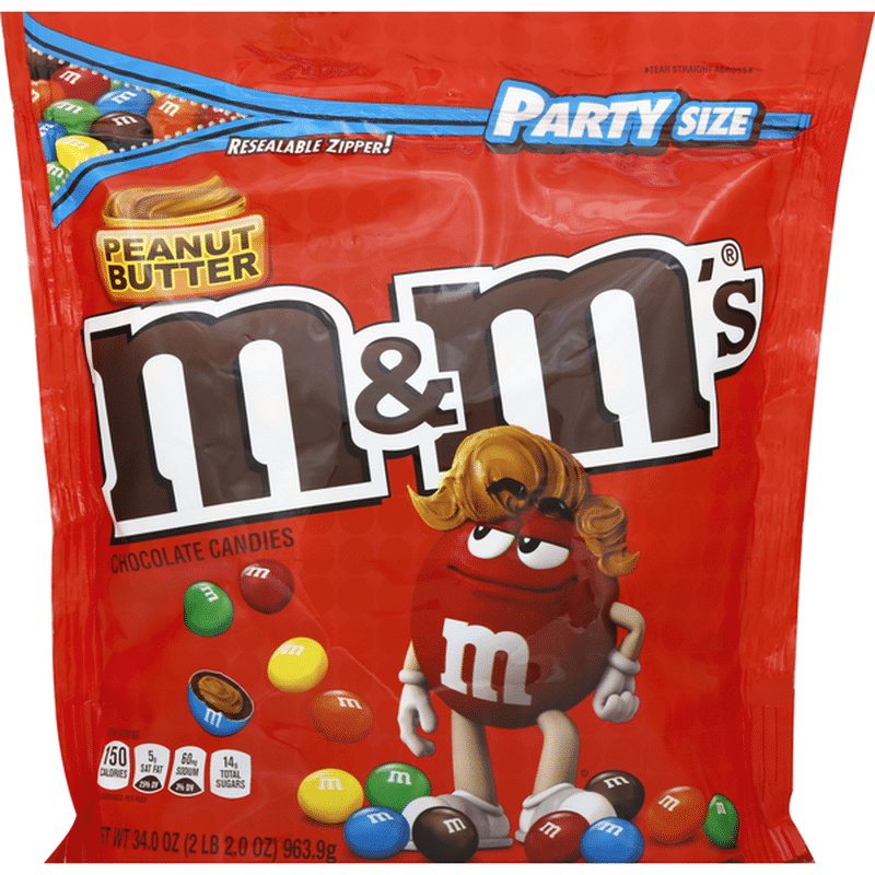 M&M's Peanut Butter Chocolate Candy Party Size (34 oz) - Instacart