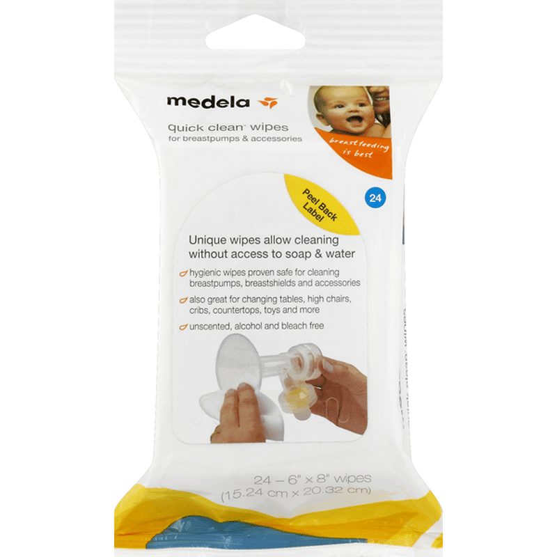 Medela Quick Clean 87055 Breast Pump and Accessory Wipes 24 Count for sale  online