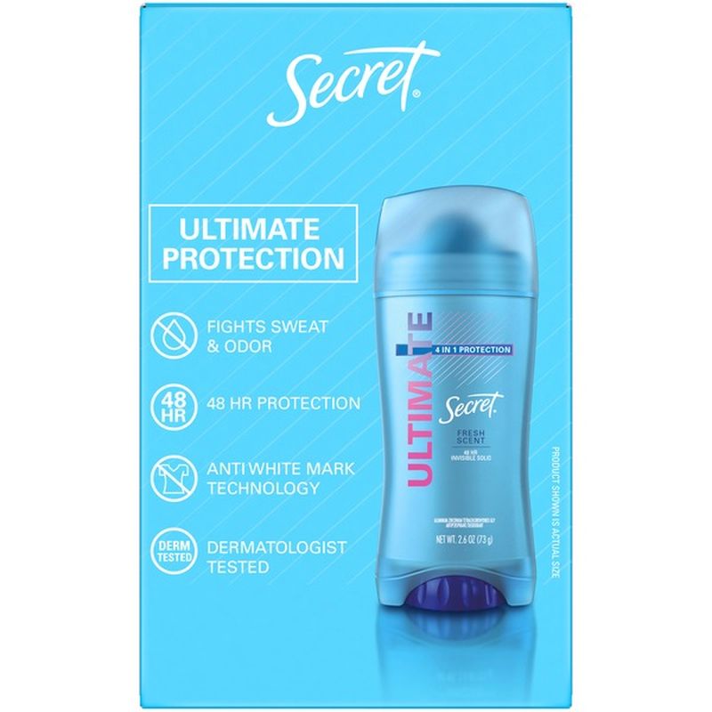 Secret Protection Invisible Solid Antiperspirant Deodorant for Women