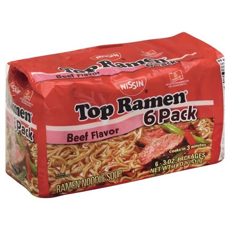 Nissin Soup, Ramen Noodle, Beef Flavor (6 each) from Publix - Instacart