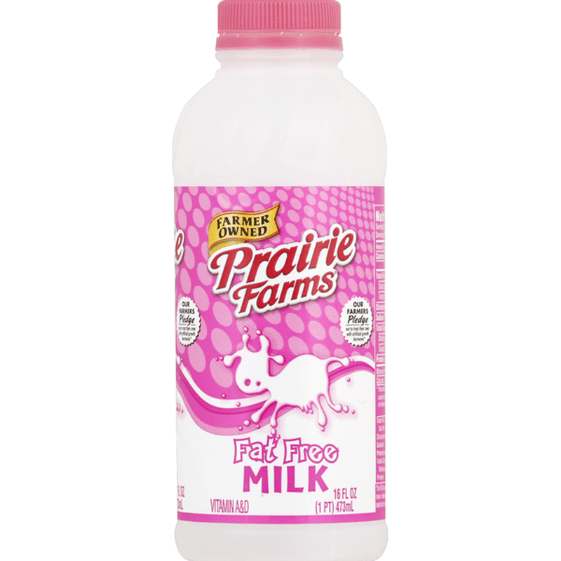 Prairie Farms Milk, Fat Free (16 Oz) - Instacart