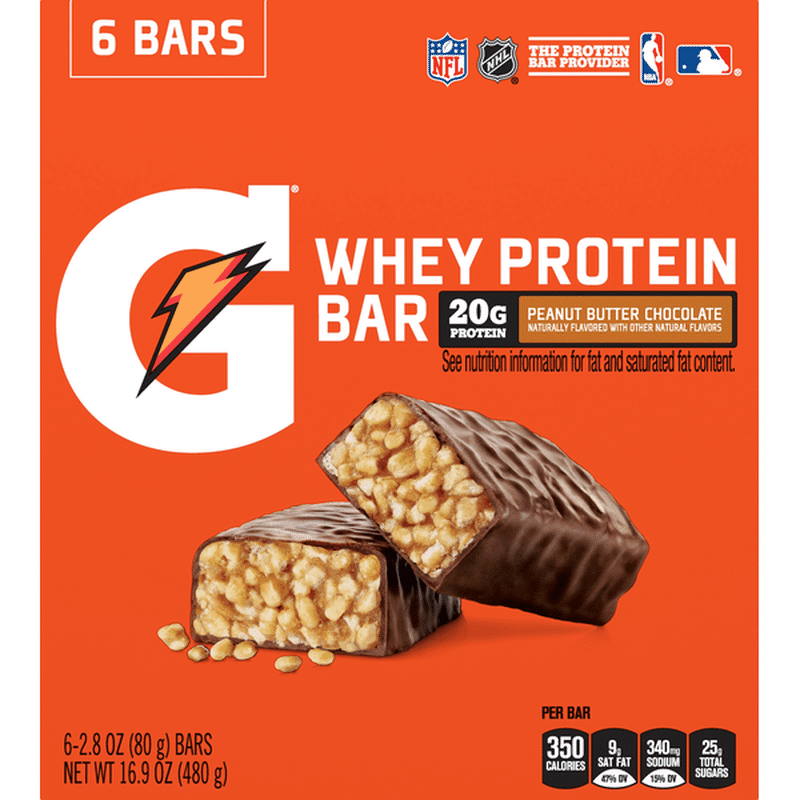 Gatorade Peanut Butter Chocolate Whey Protein Bar (16.9 oz) Instacart