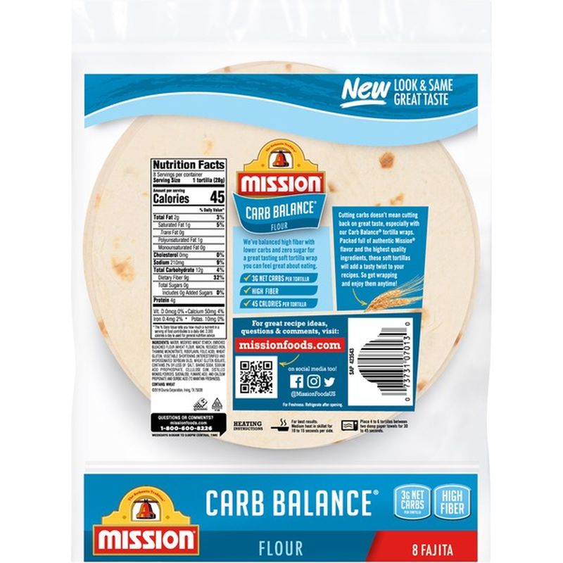 Mission Carb Balance Fajita Flour Tortillas (8 oz) from Kroger Instacart
