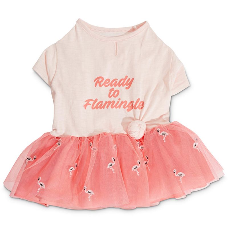Bond & Co. Extra Extra Small PS Flamingle Dog Dress