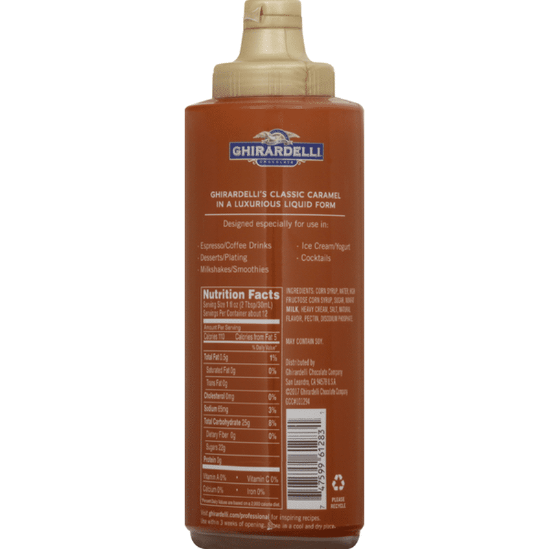 Ghirardelli Chocolate Sauce, Premium, Caramel (17 oz) from Smart
