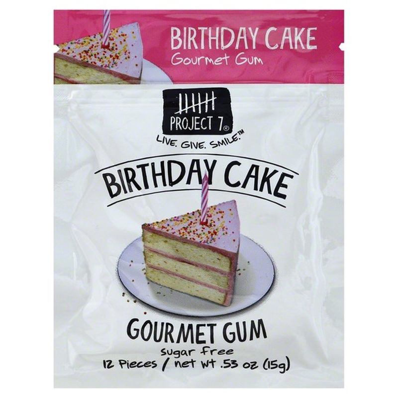 Project 7 Gourmet Gum Birthday Cake (12 Ct) Delivery Or Pickup Near Me 