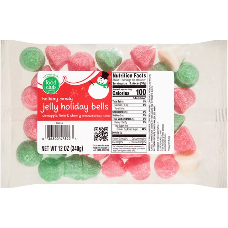 Food Club Pineapple, Lime & Cherry Jelly Holiday Bells Candy (12 oz ...