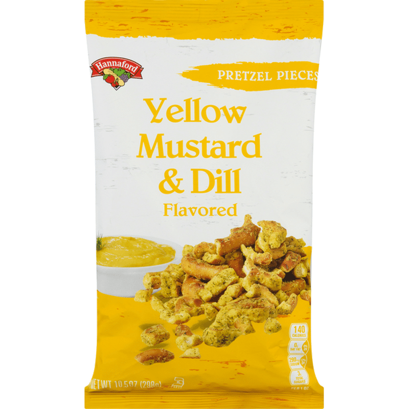 Hannaford Pretzel Pieces, Yellow Mustard & Dill Flavored (10.5 oz