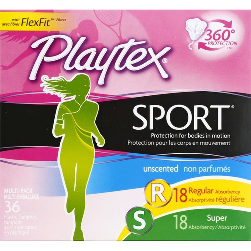 Playtex Playtex Sport Plastic Multipack Tampons, Unscented, Regular
