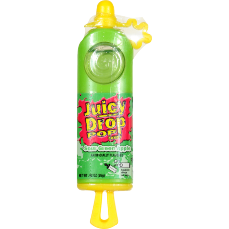 Juicy Drop Pop Sweet Lollipops Candy with Sour Liquid, Assorted Flavors