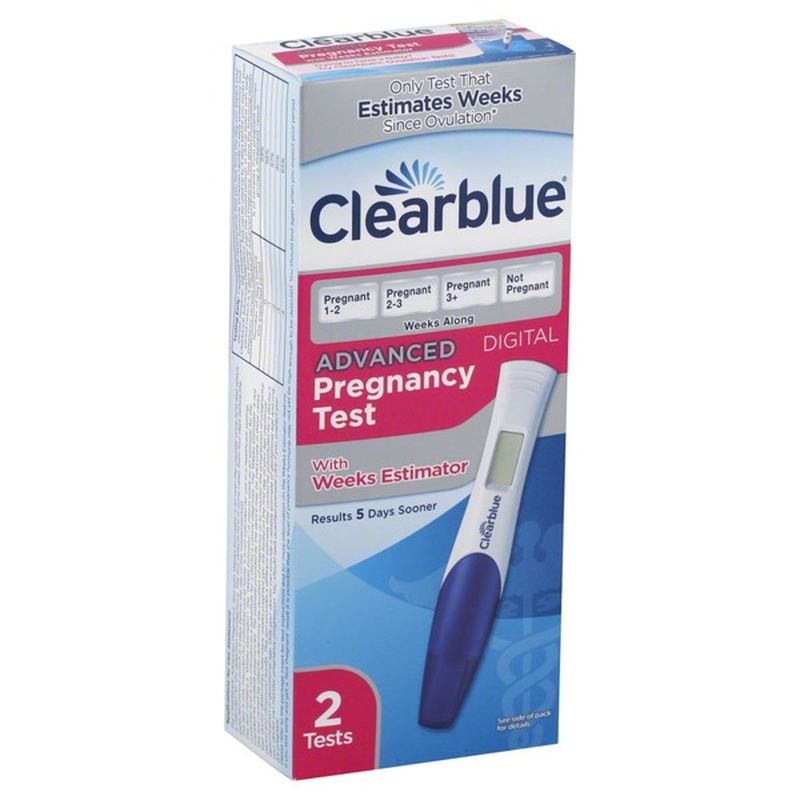 Clearblue Advanced Pregnancy Test With Weeks Estimator Digital 2 Count Rapid Diagnostics 2 Ct