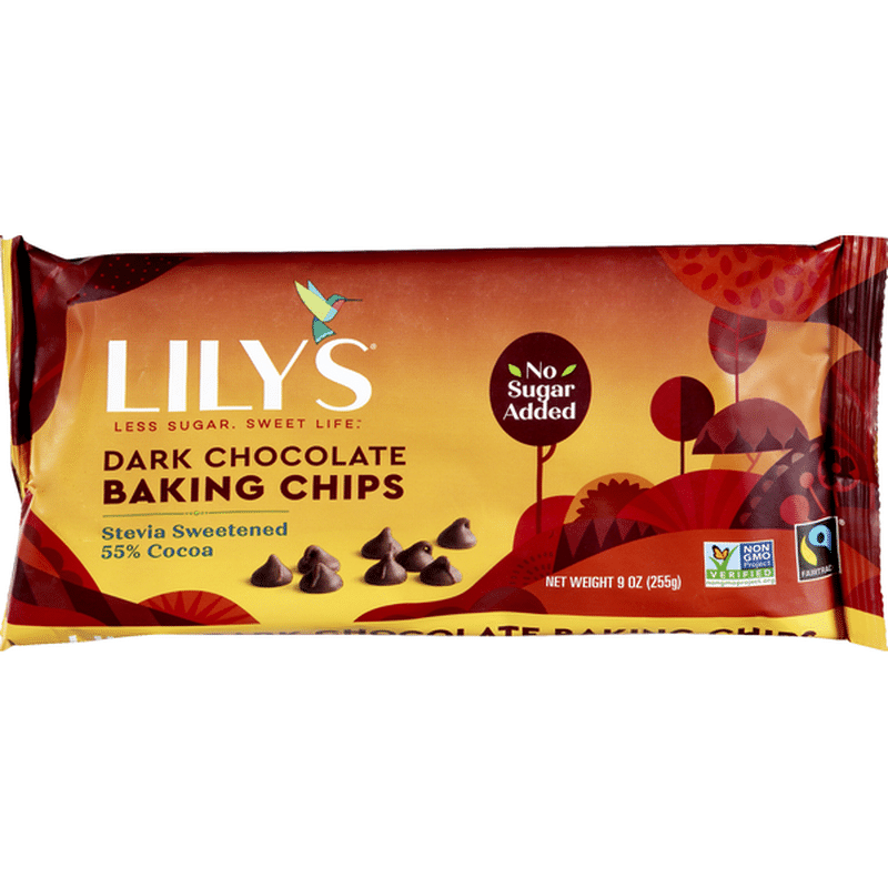 Lily's Baking Chips, Dark Chocolate, 55 Cocoa (9 oz) Instacart