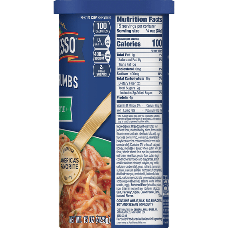 Progresso Bread Crumbs, Italian Style (15 oz) from Cub Instacart