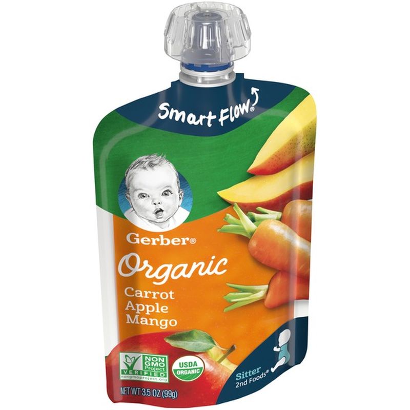 Gerber Organic Carrot Apple Mango Baby Food (3.5 oz) from Fred Meyer ...