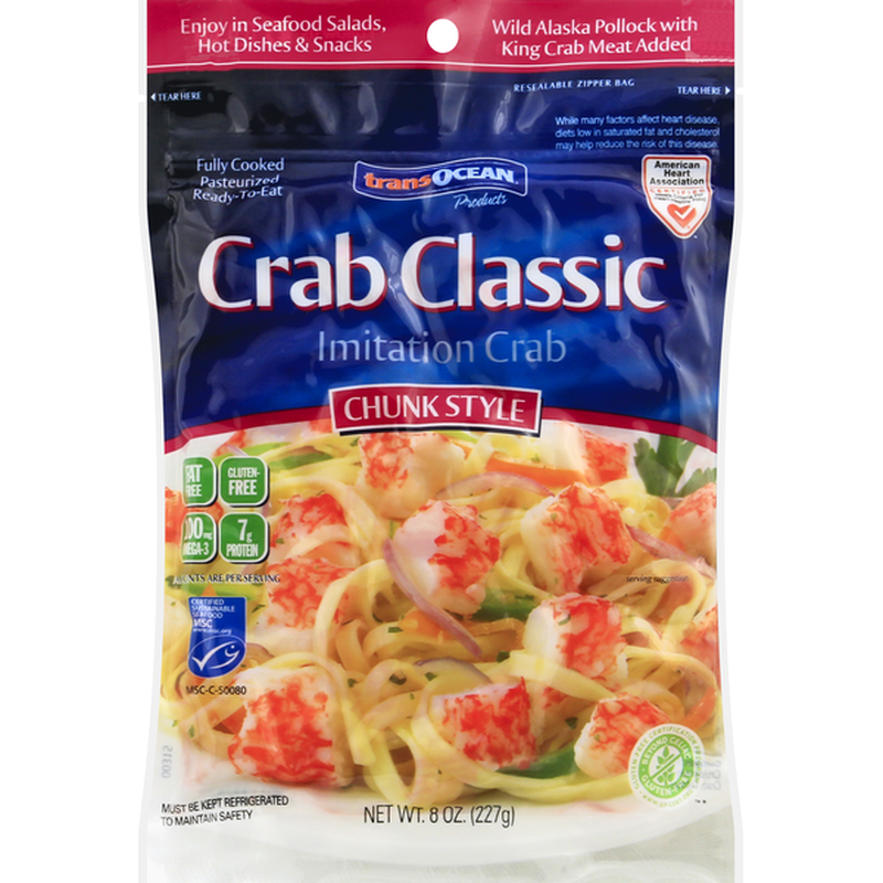 TransOcean Imitation Crab, Crab Classic, Chunk Style (8 Oz) - Instacart