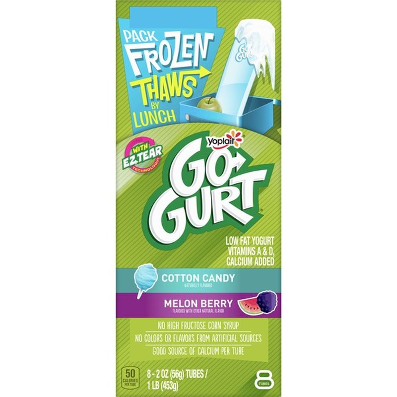 GoGurt Yoplait Portable Low Fat Yogurt Variety Cotton Candy & Melon