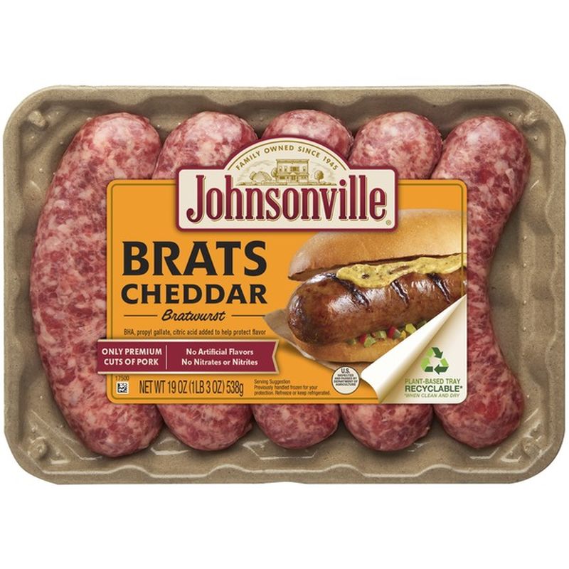 Johnsonville Sausage Cheddar Brats, 5 Count (82 g) Instacart