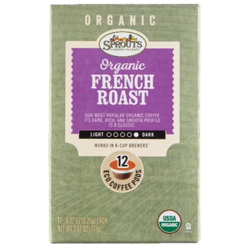 Sprouts Organic French Roast Dark Blend Coffee Pods (12 ct) Delivery or Pickup Near Me Instacart