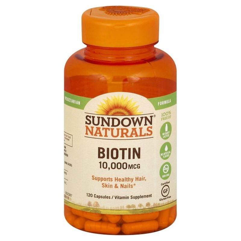 Sundown Biotin, 10000 mcg, Vegetarian, Capsules (120 each) Instacart