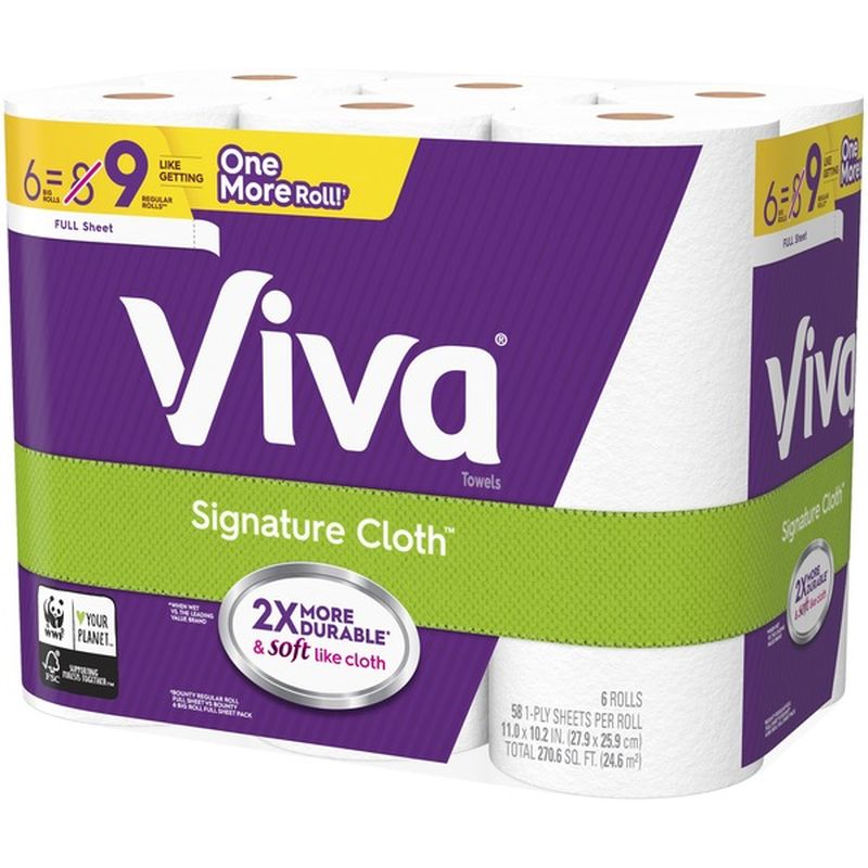 Viva Signature Cloth Full Sheet Paper Towels (6 each) - Instacart